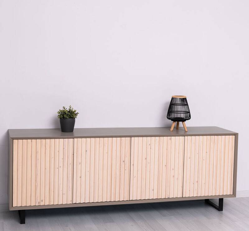 Sideboard Skandi mit Holztüren in Lamellenoptik Konfigurator alles frei wählbar von Möbro Manufacturing