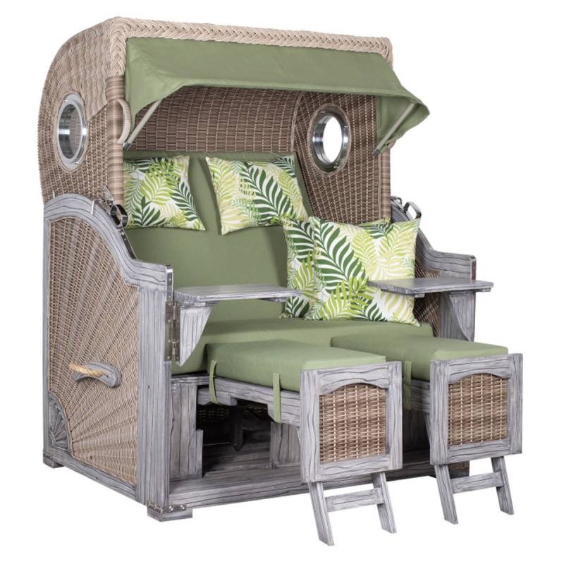 Strandkorb Seemöwe XL floral natur-grün Strandkorb Seemöwe XL floral natur-grün von Möbro Manufacturing