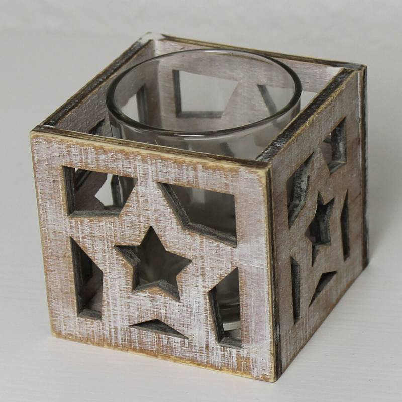 Teelichthalter Shabby Chic mit Sternen von Möbro Manufacturing