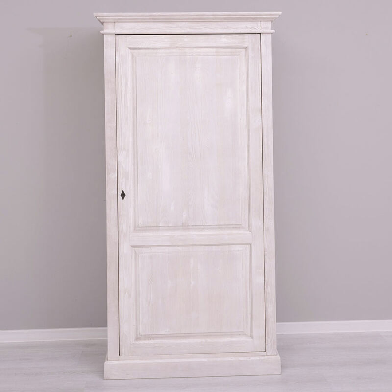 Tiefgebürsteter massiver Kleiderschrank in weiss grau von Möbro Manufacturing