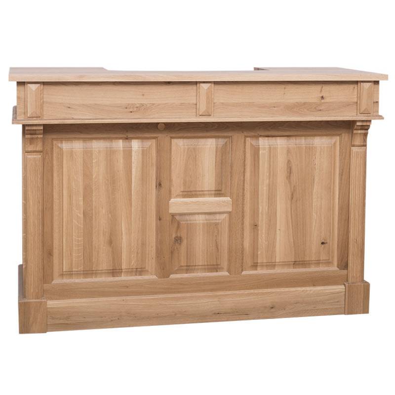 Tresen Massivholz Eiche, Zinkplatte 160 cm natur (unlackiert) von Möbro Manufacturing