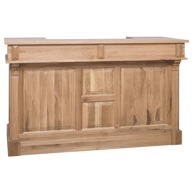 Tresen Massivholz Eiche, Zinkplatte 180 cm natur (unlackiert) von Möbro Manufacturing