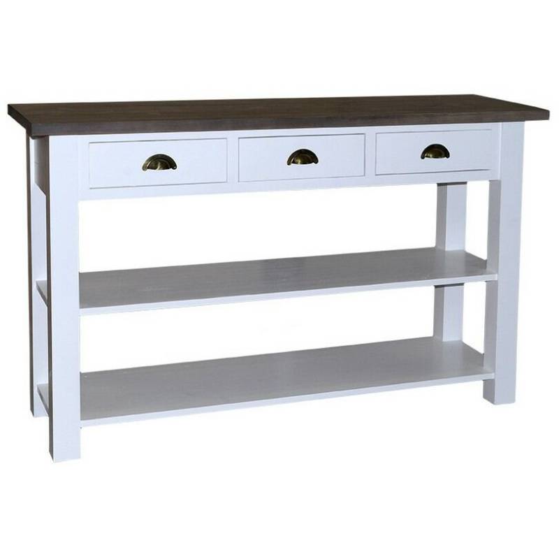 Wandtisch drei Schubladen im Landhausstil - Zinkplatte gewachst Wandtisch drei Schubladen im Landhausstil - Zinkplatte gewachst von Möbro Manufacturing