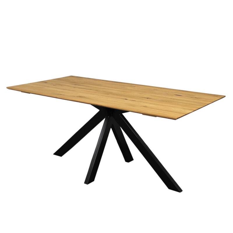 Wildeiche Esstisch mit Spider Gestell Schweizer Kante 220 x 100 cm von Möbro Manufacturing