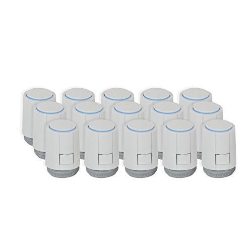 Möhlenhoff Stellantrieb Alpha-5 universal SET 15 Stück für Fussbodenheizung 230 V Typ VA 10 passend auf Heimeier Kermi Roth Herb Thermoval u.a. Farbe lichtgrau RAL 7035 Ausführung NC Stromlos-zu von Möhlenhoff