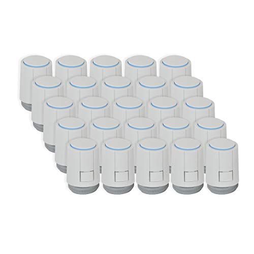 Möhlenhoff Stellantrieb Alpha-5 universal SET 25 Stück für Fussbodenheizung 230 V Typ VA 80 passend auf Heimeier Kermi Roth Herb Thermoval u.a. Farbe lichtgrau RAL 7035 Ausführung NC Stromlos-zu von Möhlenhoff