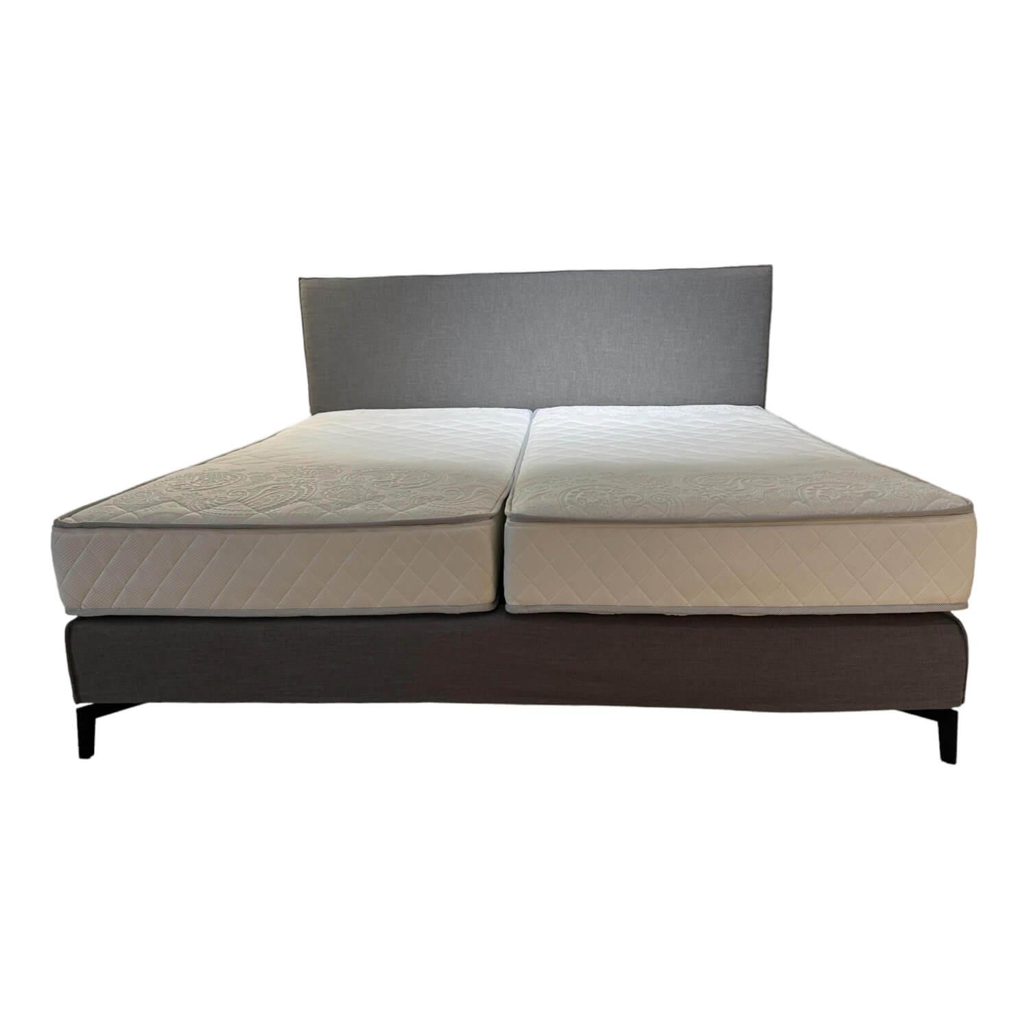 Boxspringbett Slimm Bezug Stoff Casa 65 Grey Grau Metallfüße Schwarz Inklusive U... von Möller Design