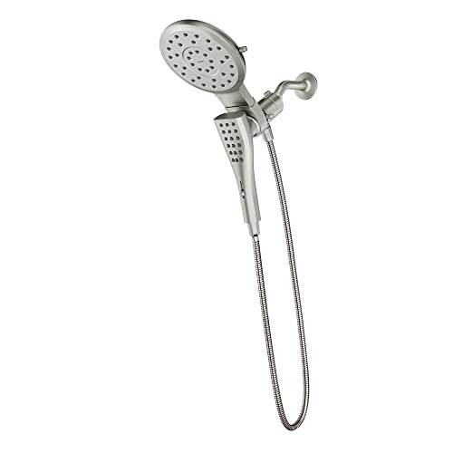 Moen 220C3BN Verso Sprühkopf mit 8 Funktionen, 17,8 cm Durchmesser, Standard mit Handbrause, gebürstetes Nickel, 182,9 cm Schlauch Moen 220C3BN Verso Sprühkopf mit 8 Funktionen, 17,8 cm Durchmesser, Standard mit Handbrause, gebürstetes Nickel, 182,9 cm Schlauch von Moen