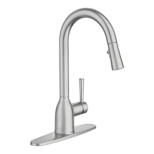 Moen Adler Spot Resist Edelstahl-Einhebel-Küchenarmatur mit hohem Auslauf, Ausziehbrause und Power Clean, 87233SRS Moen Adler Spot Resist Edelstahl-Einhebel-Küchenarmatur mit hohem Auslauf, Ausziehbrause und Power Clean, 87233SRS von Moen