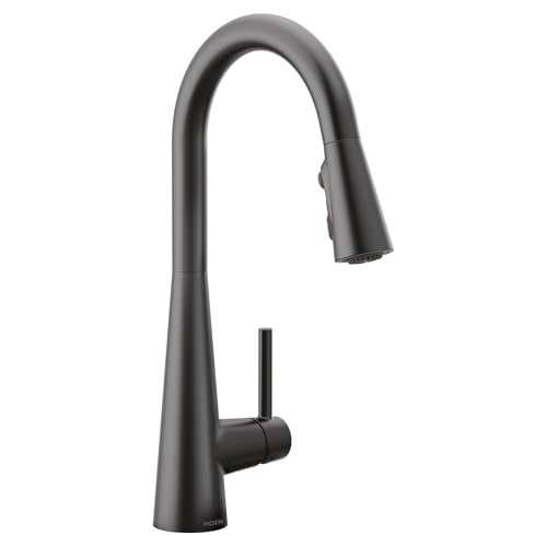 Moen Schlanke, mattschwarze Einhand-Küchenarmatur mit PowerBoost-Technologie für schnelleren Wasserfluss, Moder Küchenspüle Wasserhahn mit Pulldown-Sprüher, 7864BL Moen Schlanke, mattschwarze Einhand-Küchenarmatur mit PowerBoost-Technologie für schnelleren Wasserfluss, Moder Küchenspüle Wasserhahn mit Pulldown-Sprüher, 7864BL von Moen