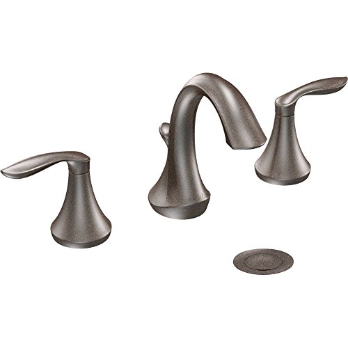 Moen Eva Oil-Rubbed Bronze Two-Handle High-Arc 8-Inch Widespread Bathroom Faucet with Drain Assembly, Valve Required, T6420ORB von Moen