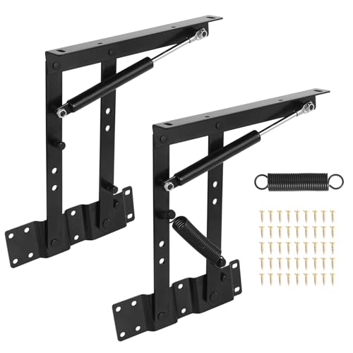 Moendergo 2 Stück Couchtisch Scharnier Heben Federscharnier Couchtisch Scharnier Pneumatische Praktisch Hebemechanismus Luftdruck Lift Up Scharniere Klapp Möbelscharnier (Schwarz-A) von Moendergo