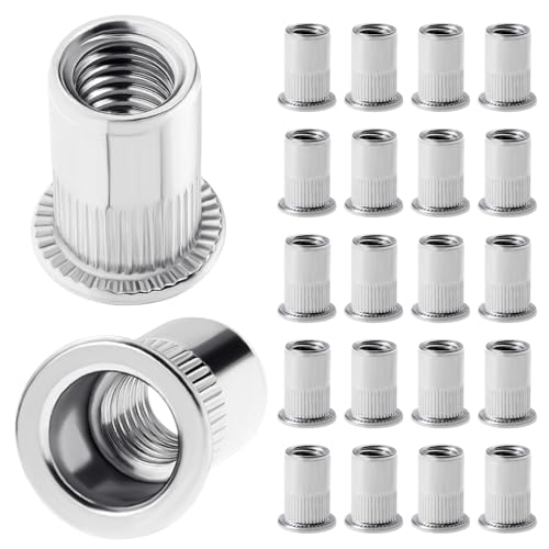 Moendergo 100PCS Nietmutter M8 Edelstahl Nietmutter Gewindeeinsatz Nutsert Nietmutter Flachkopf Gewinde Nietmutter Kappe (M8) von Moendergo