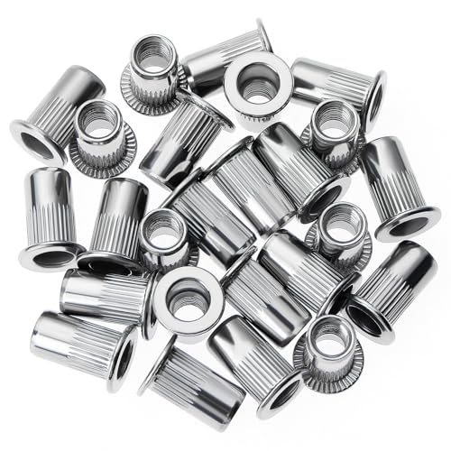 Moendergo 150PCS Nietmutter M5 Edelstahl Nietmutter Gewindeeinsatz Nutsert Nietmutters Flachkopf Gewinde Nietmutters Kappe (M5) von Moendergo