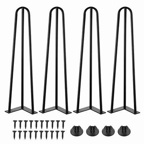 Moendergo 4er Tischbeine 3 Stangen Hairpin Tischbeine Haarnadelbeine Möbelfüße für Esstisch Couchtisch Schreibtisch (72CM) von Moendergo