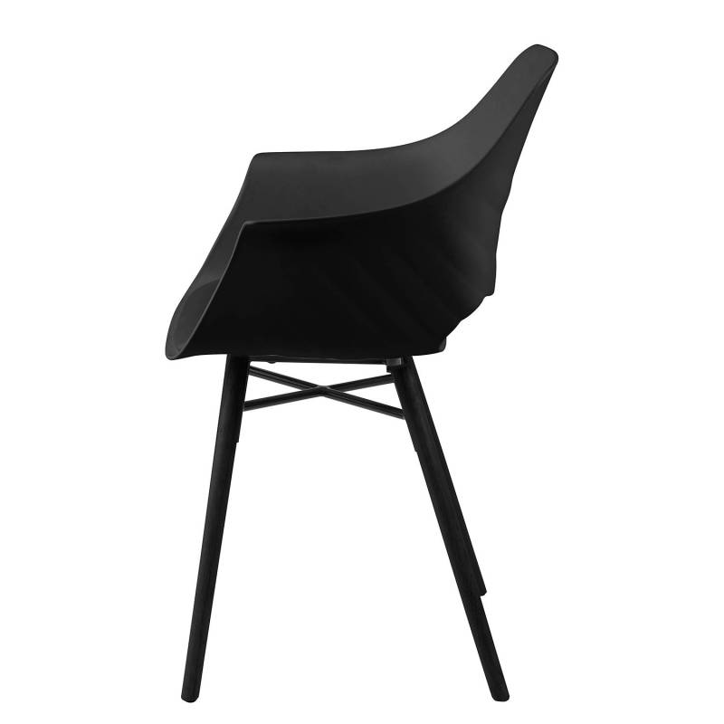 home24 Armlehnenstuhl Camara 2er-Set 57 x 85 x 53cm Schwarz/Schwarz von home24
