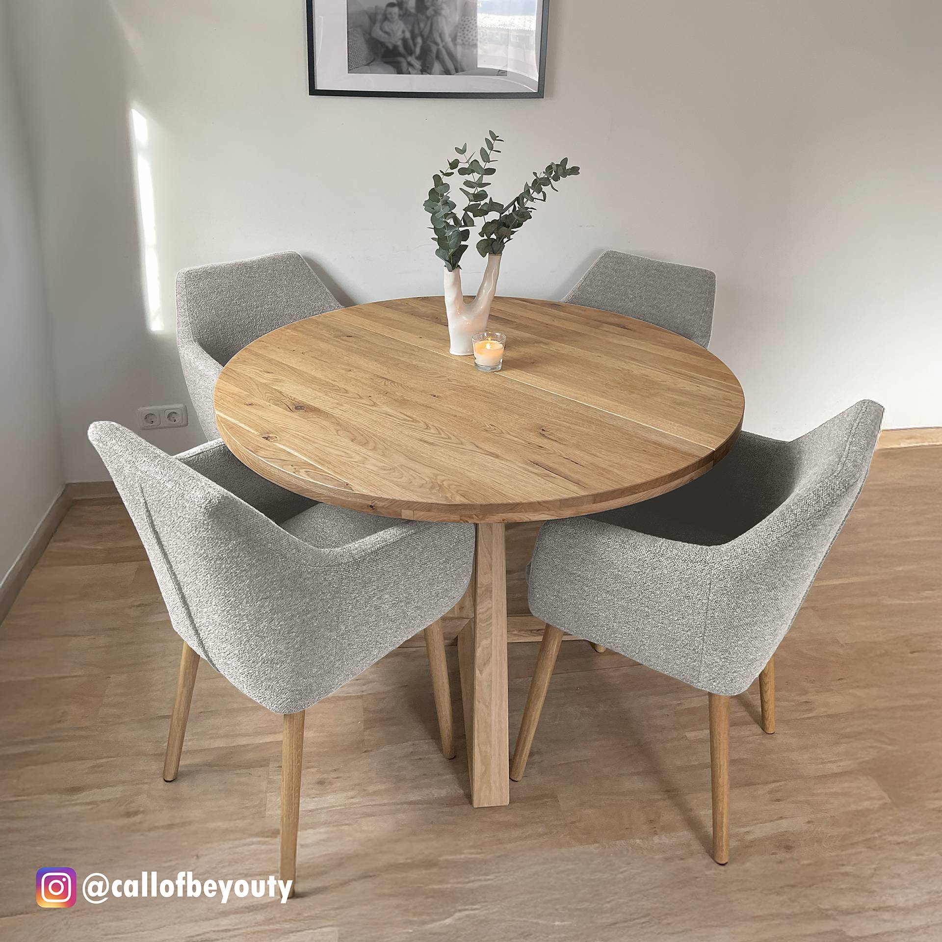 home24 Armlehnenstuhl 58 x 84 x 58cm 2er Set Bouclé Stoff Moena: Grau Grau von home24