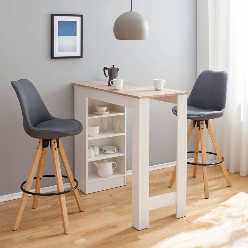 home24 Barstuhl 49 x 112 x 55cm 4er Set Webstoff Cors: Dunkelgrau von home24