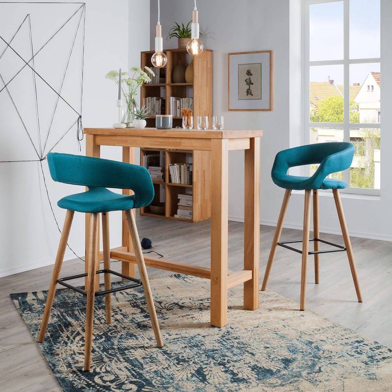 home24 Barstuhl Volda (2er-Set) 55 x 98 x 47cm Petrol von home24