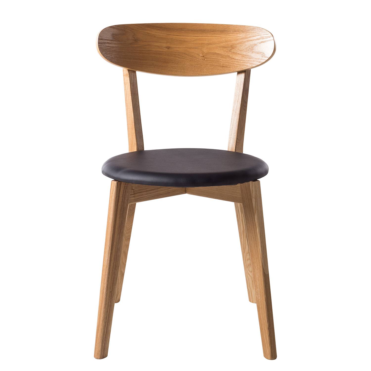 home24 Esszimmerstuhl Bogmoor 2er-Set 48 x 79 x 42cm Braun/Beige/Schwarz von home24