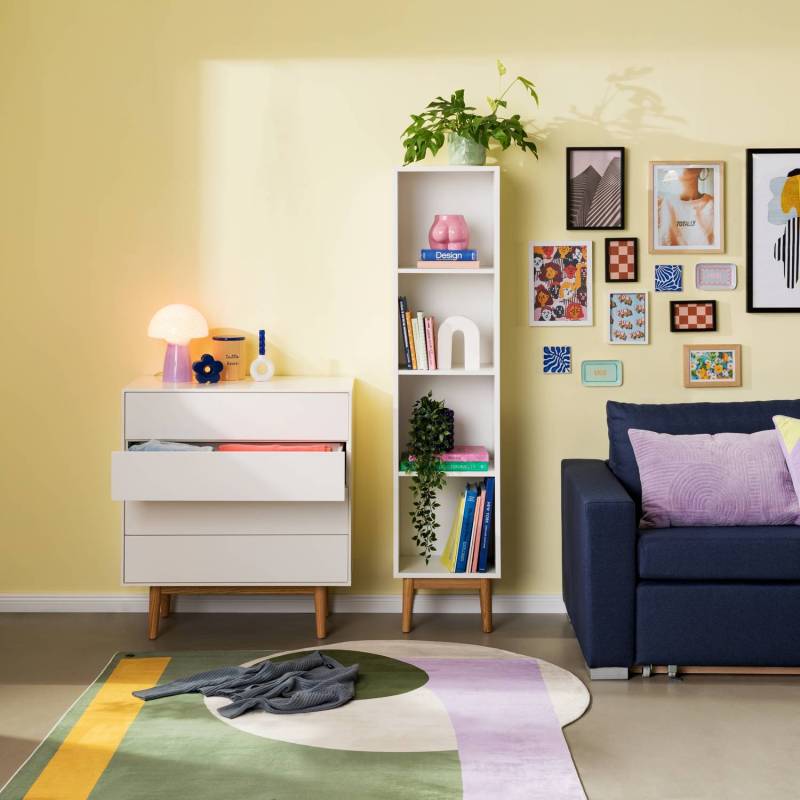 home24 Kommode 80 x 90 x 45cm Weiß/Weiß von home24