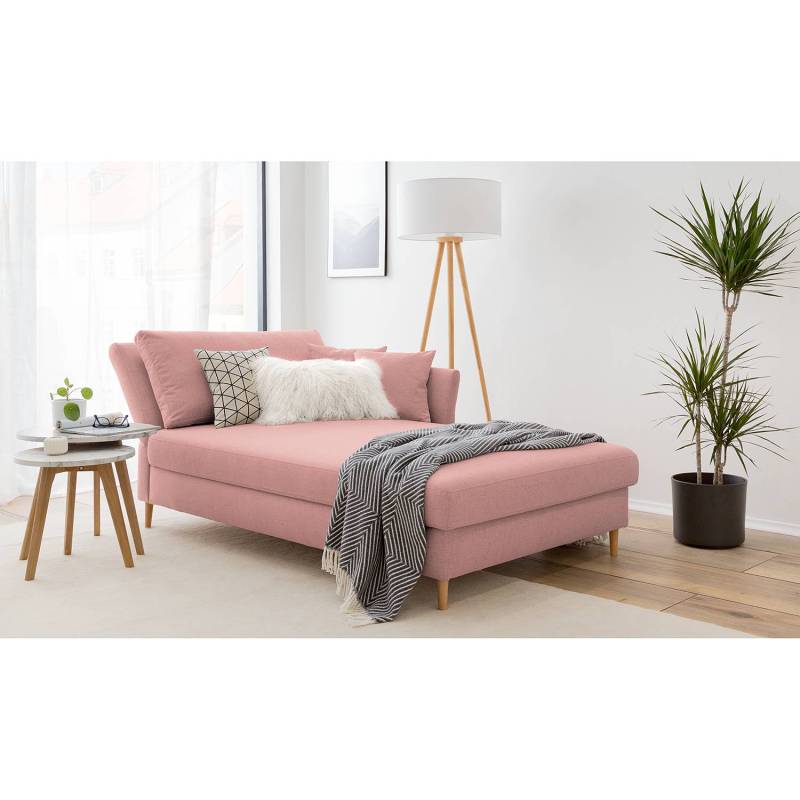 home24 Recamiere Hillarys II Pink/Mauve Webstoff 110cm Ausrichtung links Skandi von home24