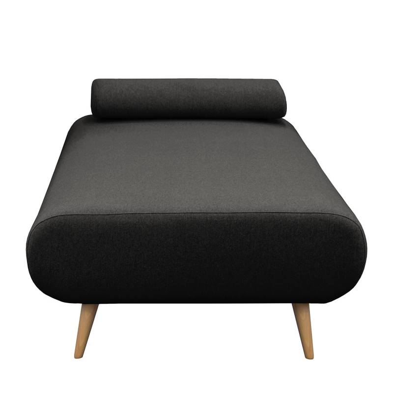 home24 Relaxliege Bockel Schwarz/Schwarz Flachgewebe 200 x 44 x 90cm von home24