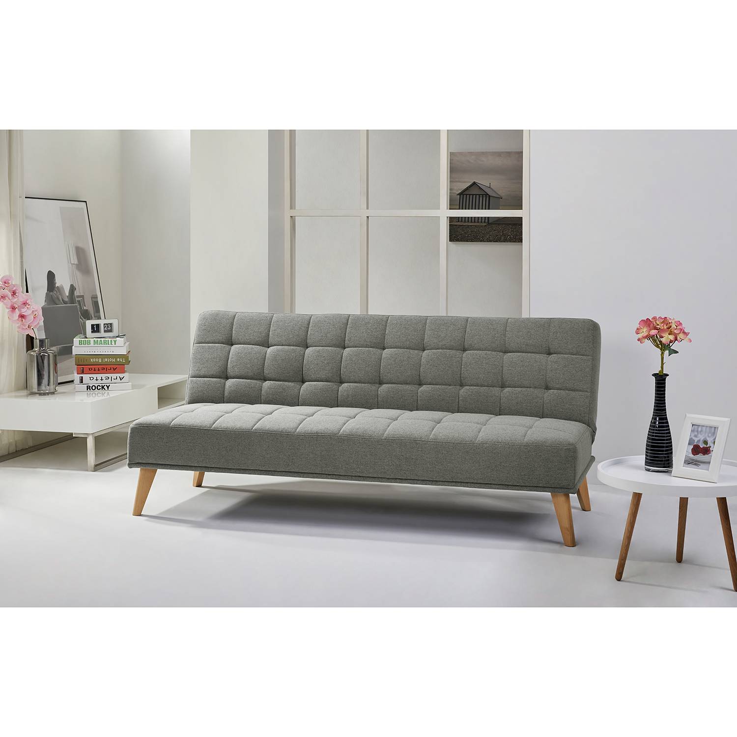 Mørteens Schlafsofa Caribe Grau Filz 180x81x86 cm mit Schlaffunktion von Mørteens