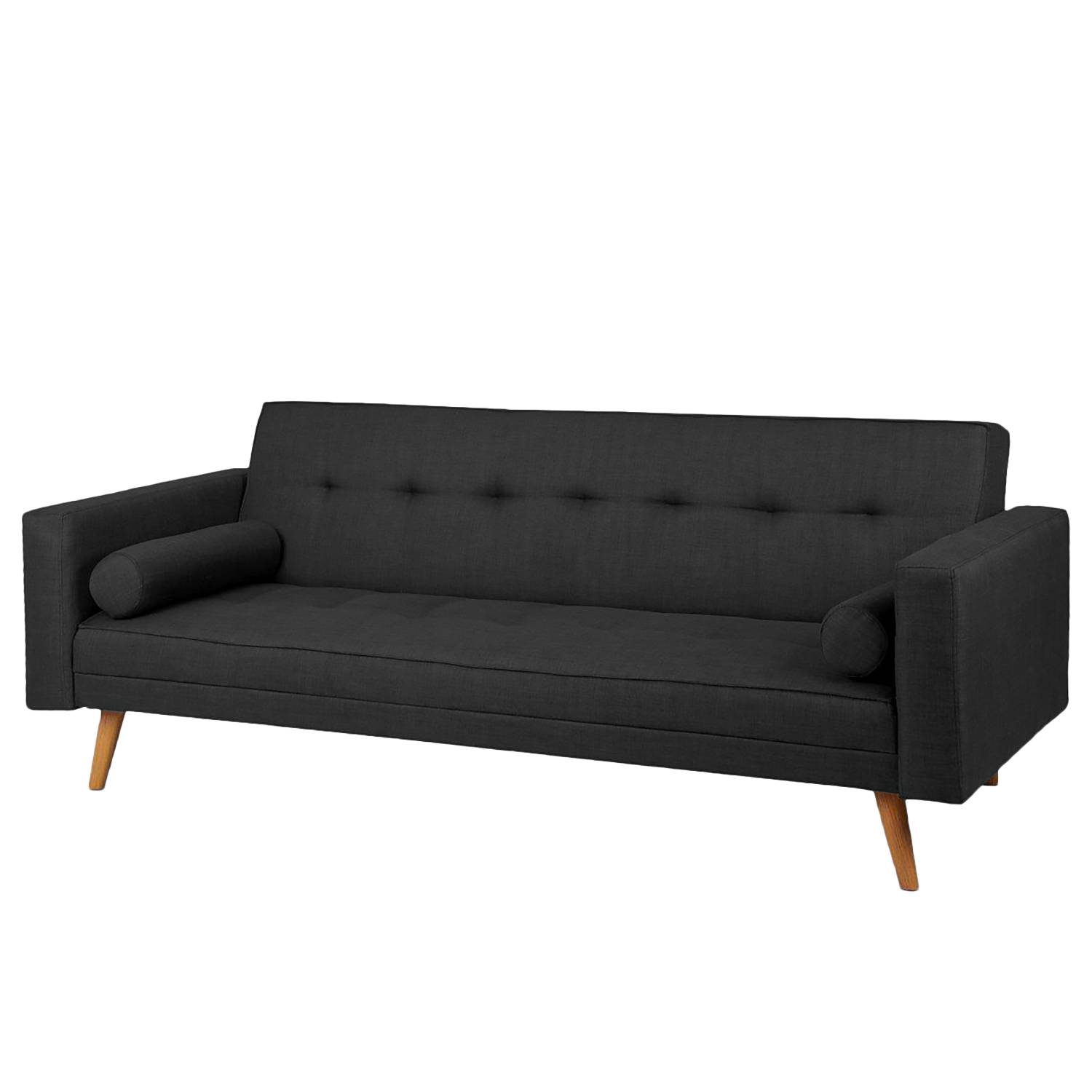 Mørteens Schlafsofa Folldal Dunkelgrau Webstoff 215x90x85 cm mit Schlaffunktion von Mørteens