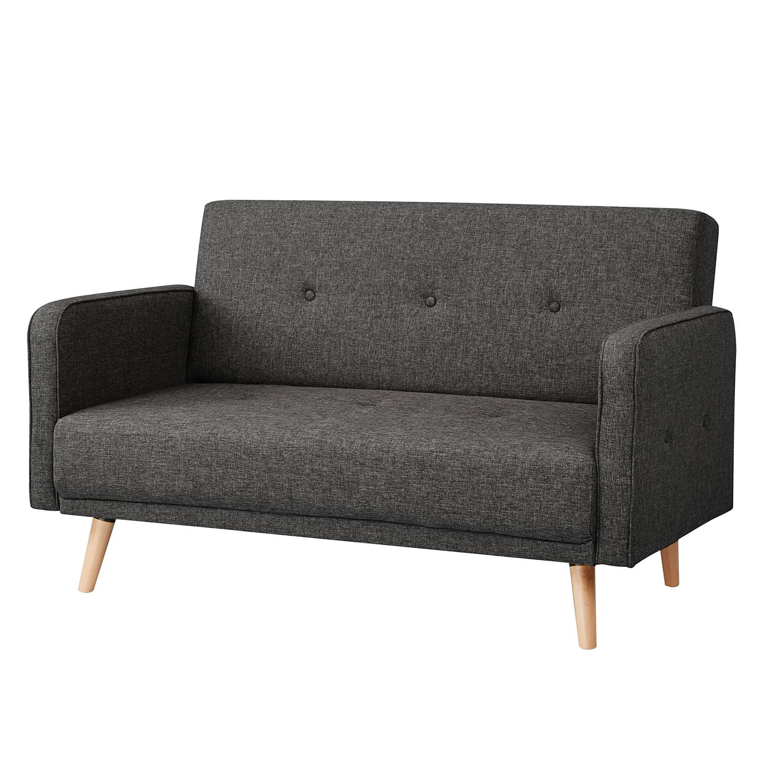 Mørteens Sofa Daru II 2-Sitzer Dunkelgrau Flachgewebe 131x81x81 cm von Mørteens