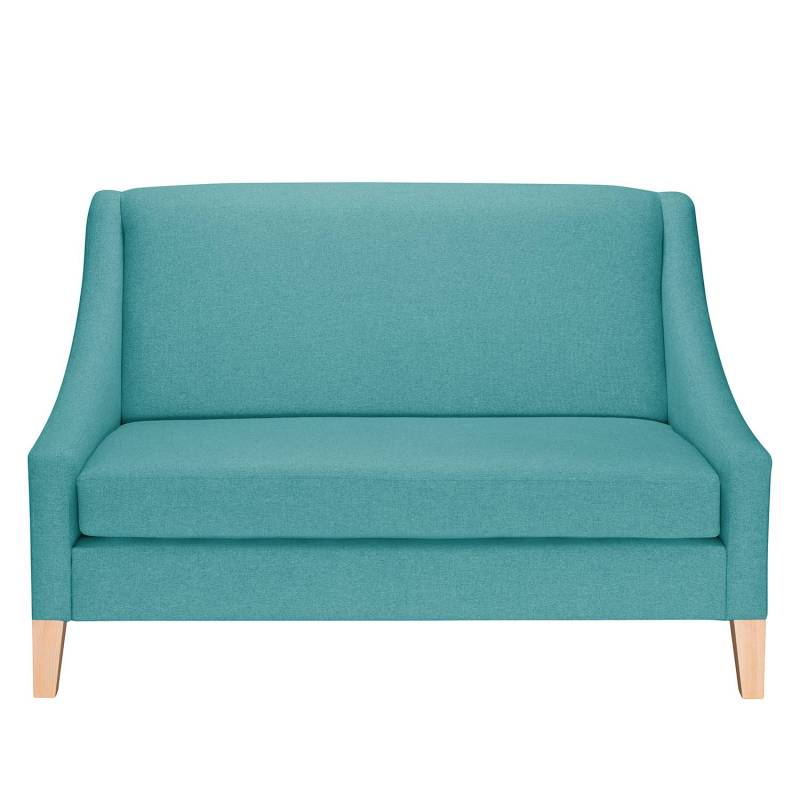home24 Sofa Gin Gin 2-Sitzer Filz Türkis/Türkis Webstoff 133 x 89 x 89cm Skandi von home24