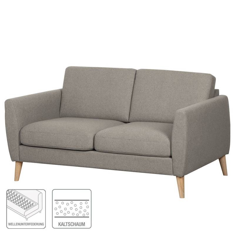 home24 Sofa Kustavi 2 -Sitzer Beige/Beige Strukturstoff 160 x 80 x 86cm Skandi von home24