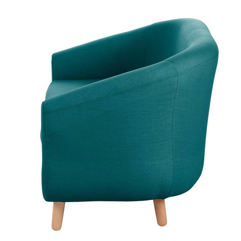 home24 Sofa Little 2-Sitzer Blau/Petrol Webstoff 140 x 74 x 74cm Skandi von home24