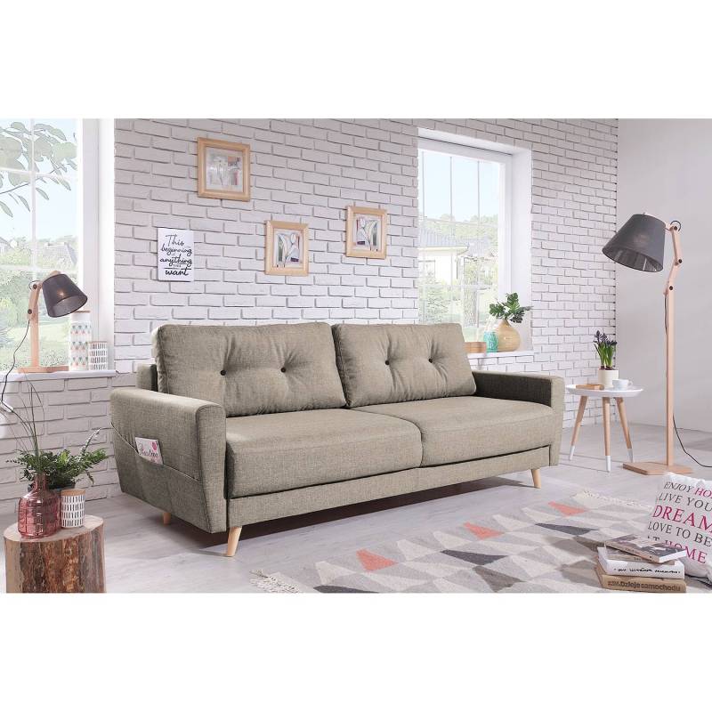 Mørteens Sofa Sola 3-Sitzer Cappuccino Webstoff 215x90x90 cm von Mørteens