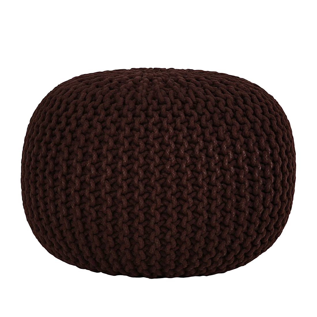 Mørteens Strickpouf Stockholm Braun Webstoff 55x37x55 cm (BxHxT) Skandi von Norrwood