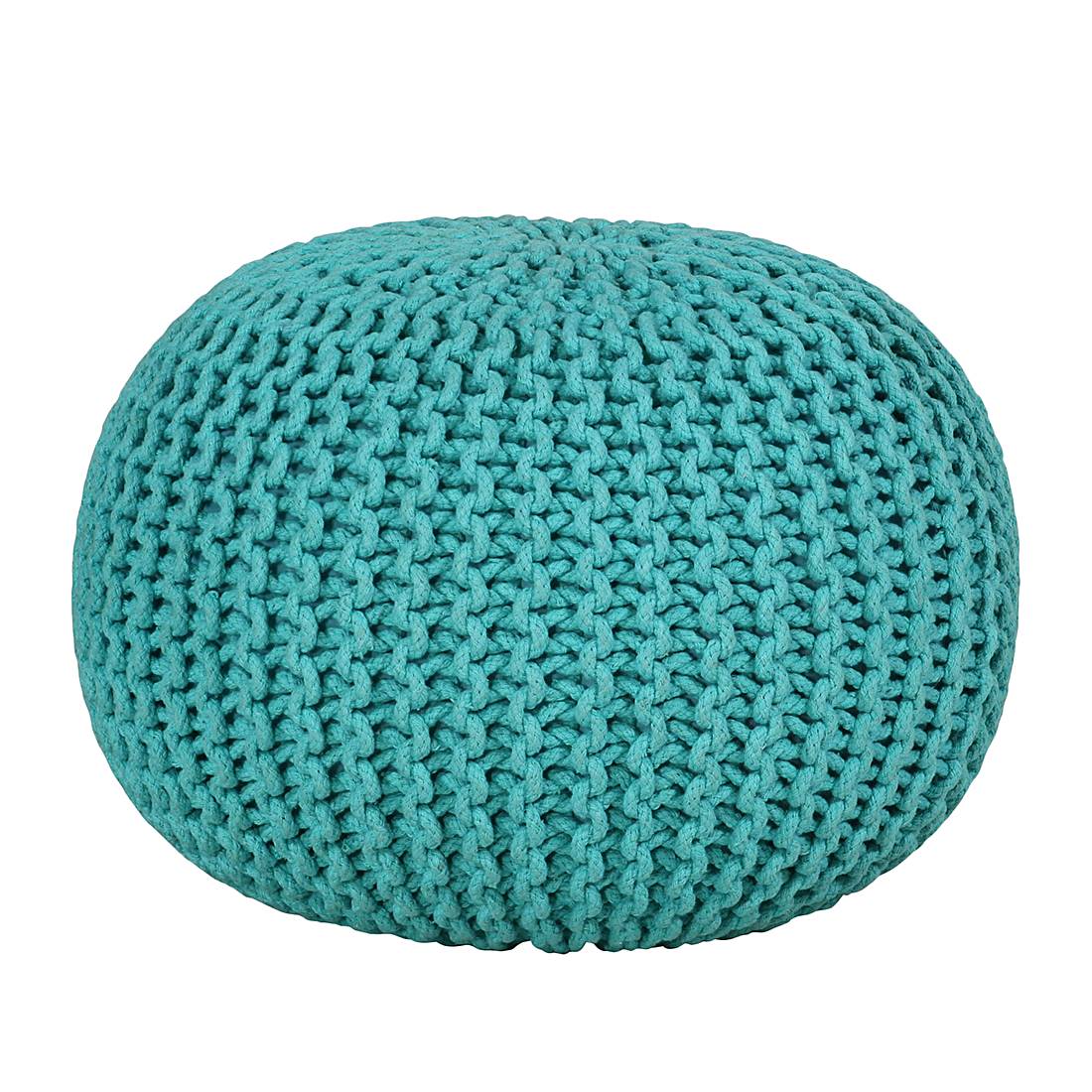 Mørteens Strickpouf Stockholm Türkis Webstoff 55x37x55 cm (BxHxT) Skandi von Norrwood