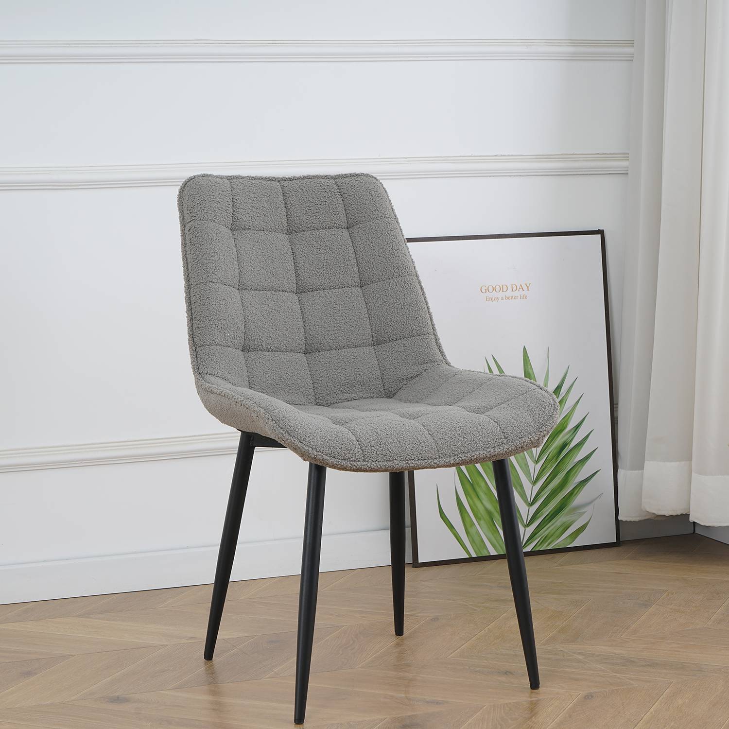 home24 Polsterstuhl Treat 2er-Set 50 x 84 x 62cm Braun/Taupe von home24