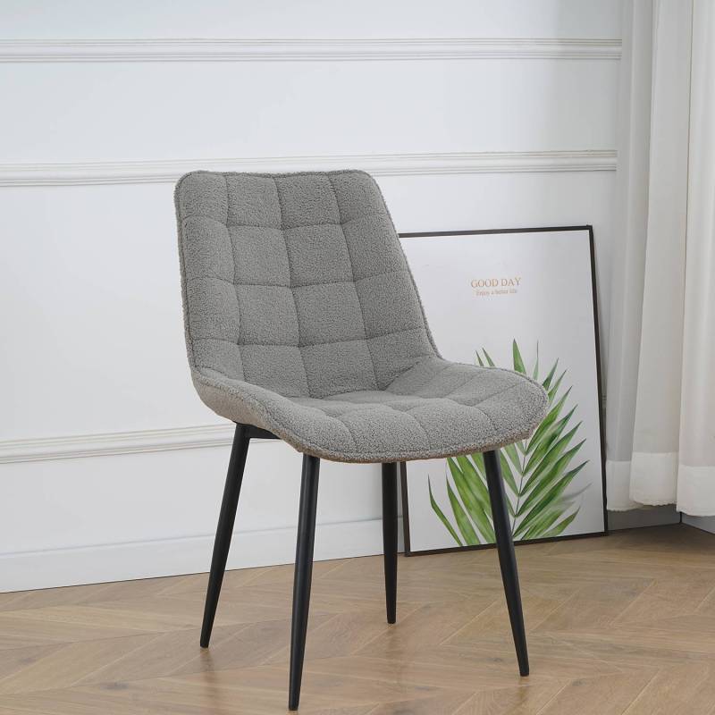 home24 Polsterstuhl Treat 2er-Set 50 x 84 x 62cm Braun/Taupe von home24