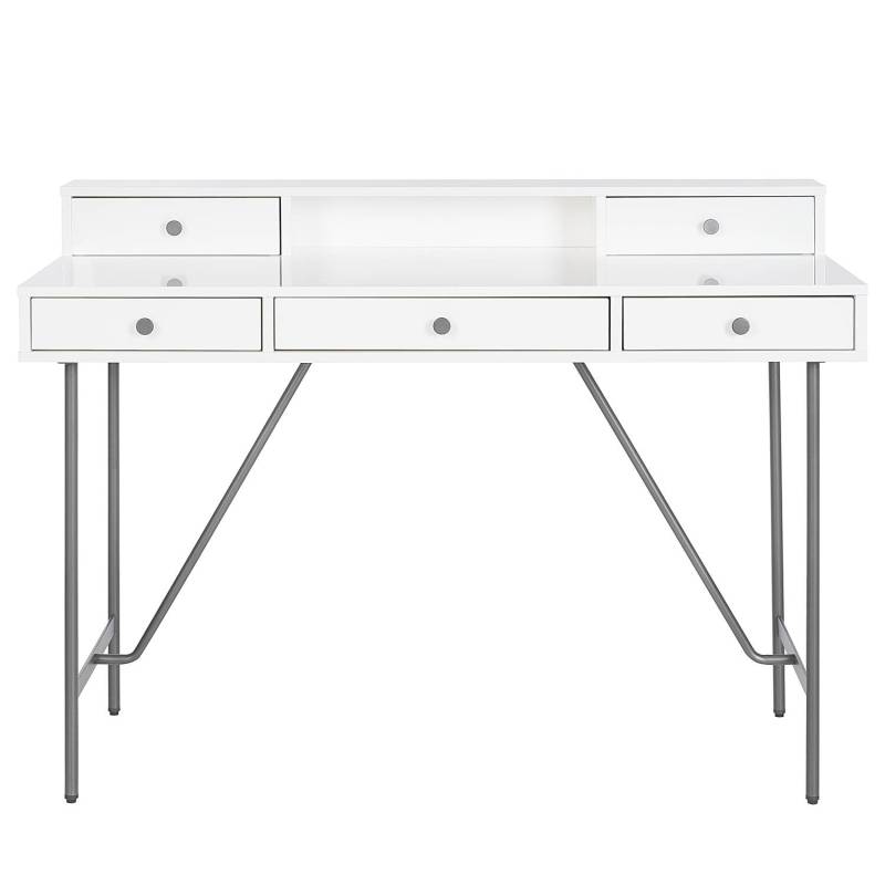 home24 Schreibtisch Koppo 120 x 87 x 55cm Weiß von home24