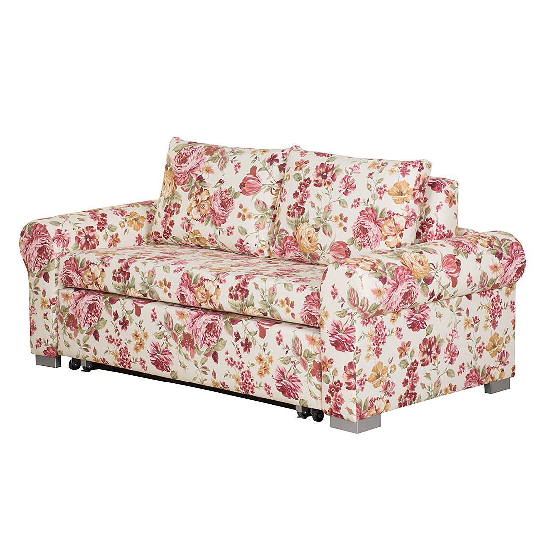 mooved Schlafsofa Latina XII 2-Sitzer Beige/Pink Webstoff 205x90x90 cm mit Schlaffunktion und Bettkasten von Mørteens