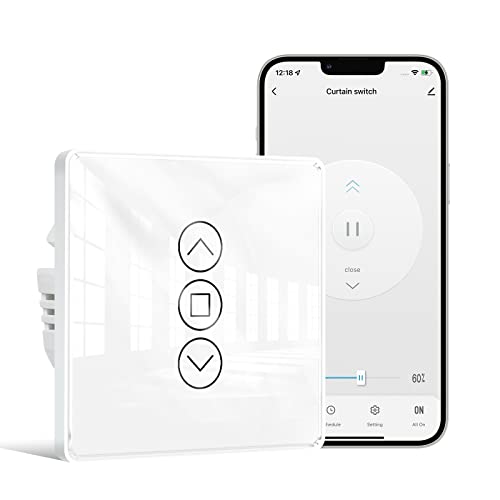 MOES 2.5D Rolladenschalter Wlan,Alexa Smart Rolladensteuerung Neutralleiter erforderlich,RF433 WiFi Rolladen Unterputz,Zeitschaltuhr und Sprachsteuerung,Kompatibel mit Alexa und Google Home von MoesGo