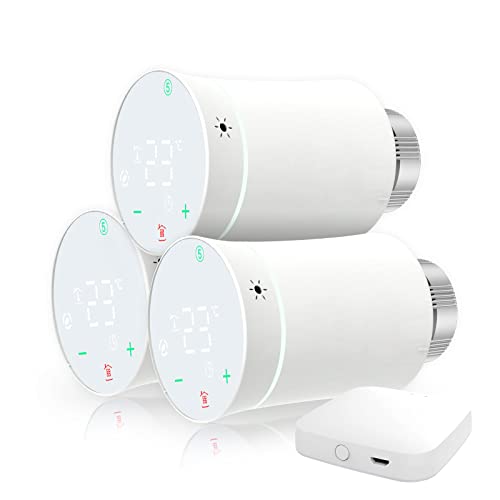 MOES Smart Heizkörperthermostat WLAN,3X Thermostat für Heizung,Energie Sparen,Programmierbarer Heizungsthermostat,Kompatibel Alexa/Google Home Stimmenkontrolle,MOES/Smart Life/Tuya APP von MOES