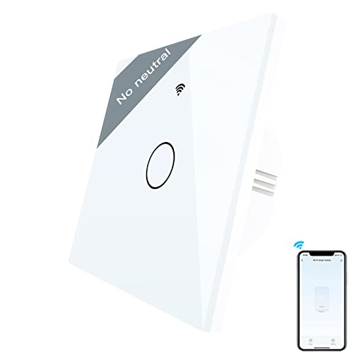 MoesGo Smart Alexa Lichtschalter RF433 Wlan Touch Schalter ohne neutralleiter mit Smart Life/Tuya app, Alexa und Google Home 1 Weg Weiß MoesGo Smart Alexa Lichtschalter RF433 Wlan Touch Schalter ohne neutralleiter mit Smart Life/Tuya app, Alexa und Google Home 1 Weg Weiß von MoesGo