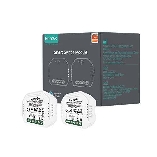 MoesGo Wlan 2.4GHz Smart Alexa Dimmschalter Modul, für Funk Dimmer Lichtschalter Unterputz Relais, Kompatibel mit Smart Life Tuya App, Alexa und Google Home, 1/2 Weg【Neutralleiter erforderlich】 MoesGo Wlan 2.4GHz Smart Alexa Dimmschalter Modul, für Funk Dimmer Lichtschalter Unterputz Relais, Kompatibel mit Smart Life Tuya App, Alexa und Google Home, 1/2 Weg【Neutralleiter erforderlich】 von MoesGo