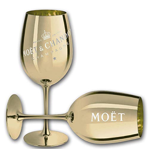 Moet & Chandon Champagne Champagner Glas Gläser Set - 2er Set Gold von yaco
