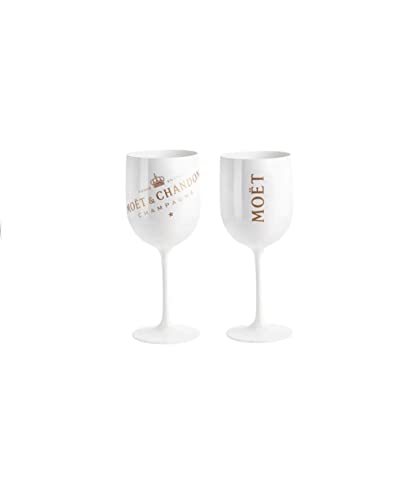 2X Moet & Chandon Ice Imperial Champagner-Glas aus Acryl Champagner Gläser-Set in weiß Weinglas Sektglas von Moet&Chandon