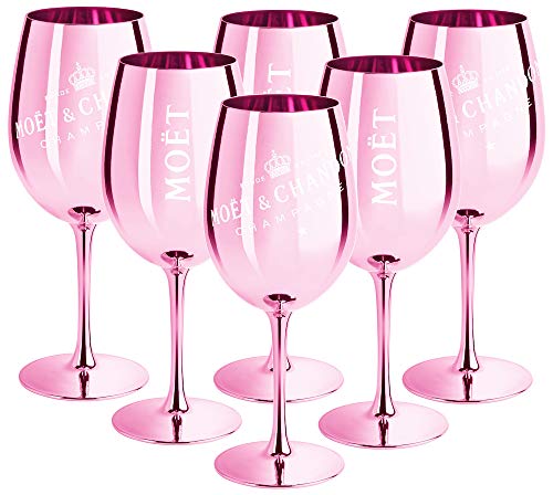 6 x Moet & Chandon Champagnerglas Rose (Limited Edition) Ibiza Imperial Glas Rosa Champagner-Glas Rosé Gläser (6 Stück) von Moët & Chandon