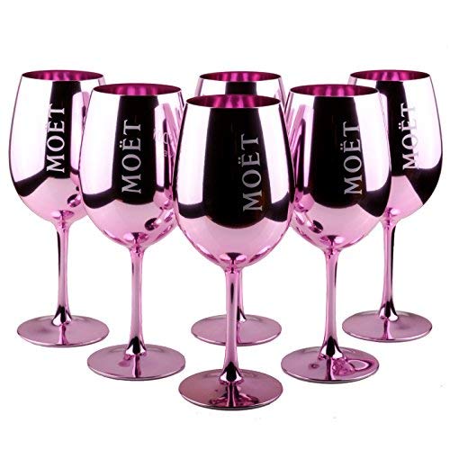 6X Moet & Chandon Imperial Gläser Echtglas Pink Rose Rosa Champagner Glas Limited Ibiza von Moët & Chandon