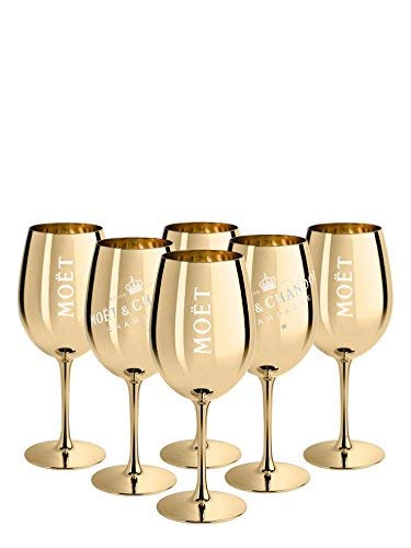 6x Ice Imperial Champagnerglas Echtglas Gold - Champagne Moët & Chandon, 450 milliliters von Moët & Chandon