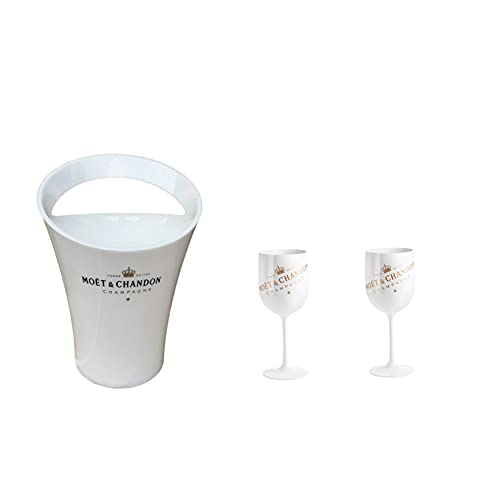 Moet Chandon Champagner Gläser-Set und Champagner Kühler in weiß/gold Ice Imperial Champagner-Set Weinglas von Moet&Chandon